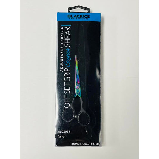 Black Ice Adjustable Tension Off Set Grip Stylish Shear Premium Quality Steel Iridescent