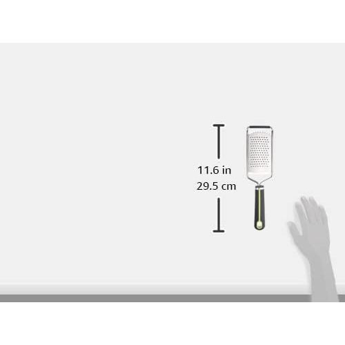 Amazon Basic Course Hand Grater Wide Stainless Steel Blade Soft Grip Grey & Gree