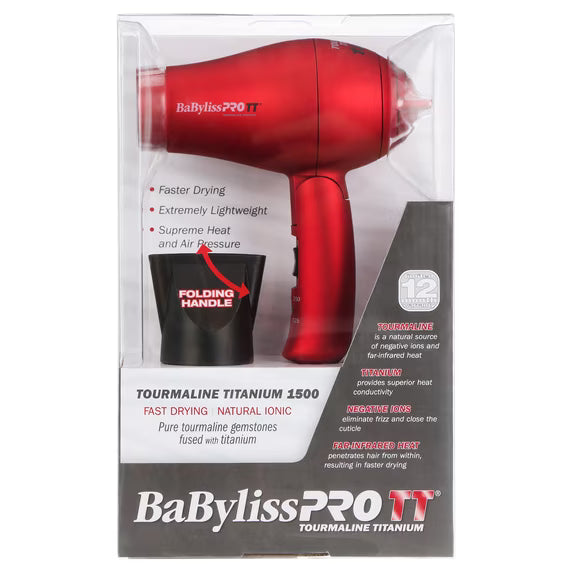 BaBylissPRO BABTT053T Tourmaline Titanium Hair Dryer w/ Folding Handle
