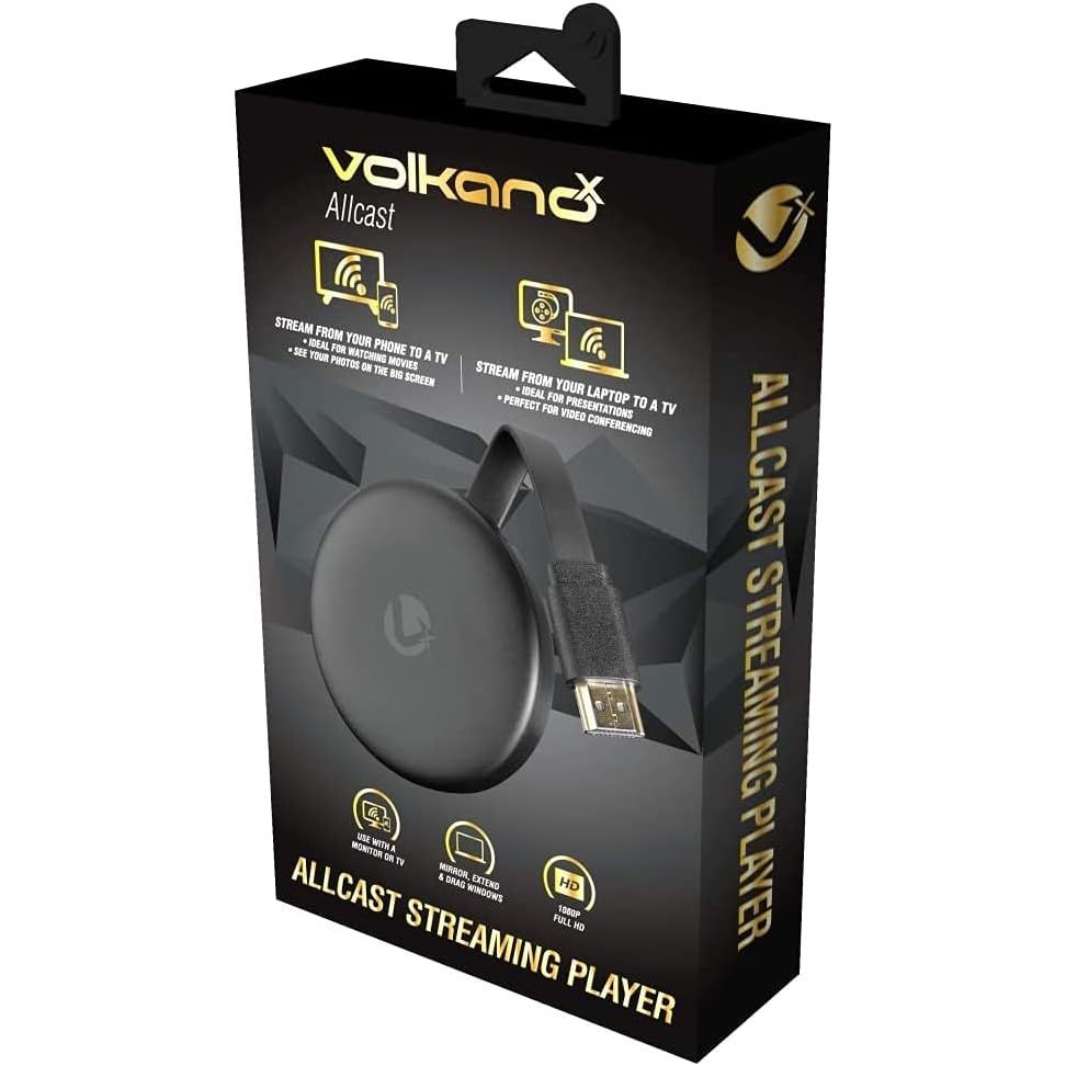 Volkano Allcast Streaming Player 1080P Full HD Stream from Phone to TV