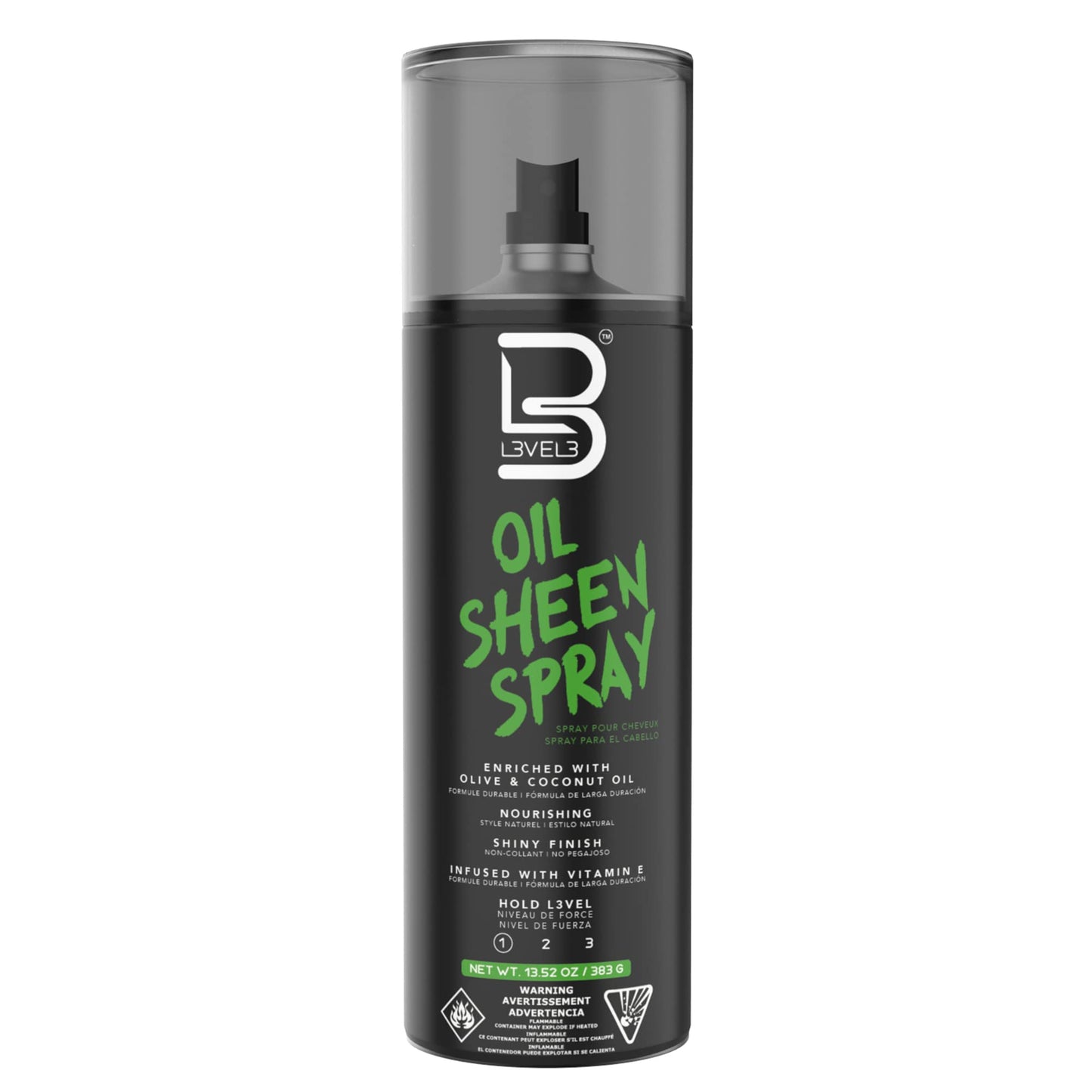 Level 3 Oil Sheen Spray Enriched w Olive & Coconut Oil Nourishing 12.95oz / 383g