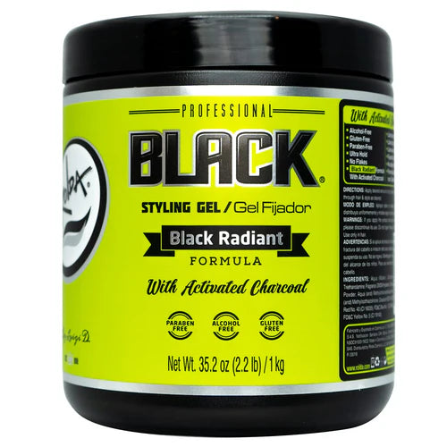 Rolda Black Styling Gel Black Radiant with Activated Charcoal 17.63oz \ 500g