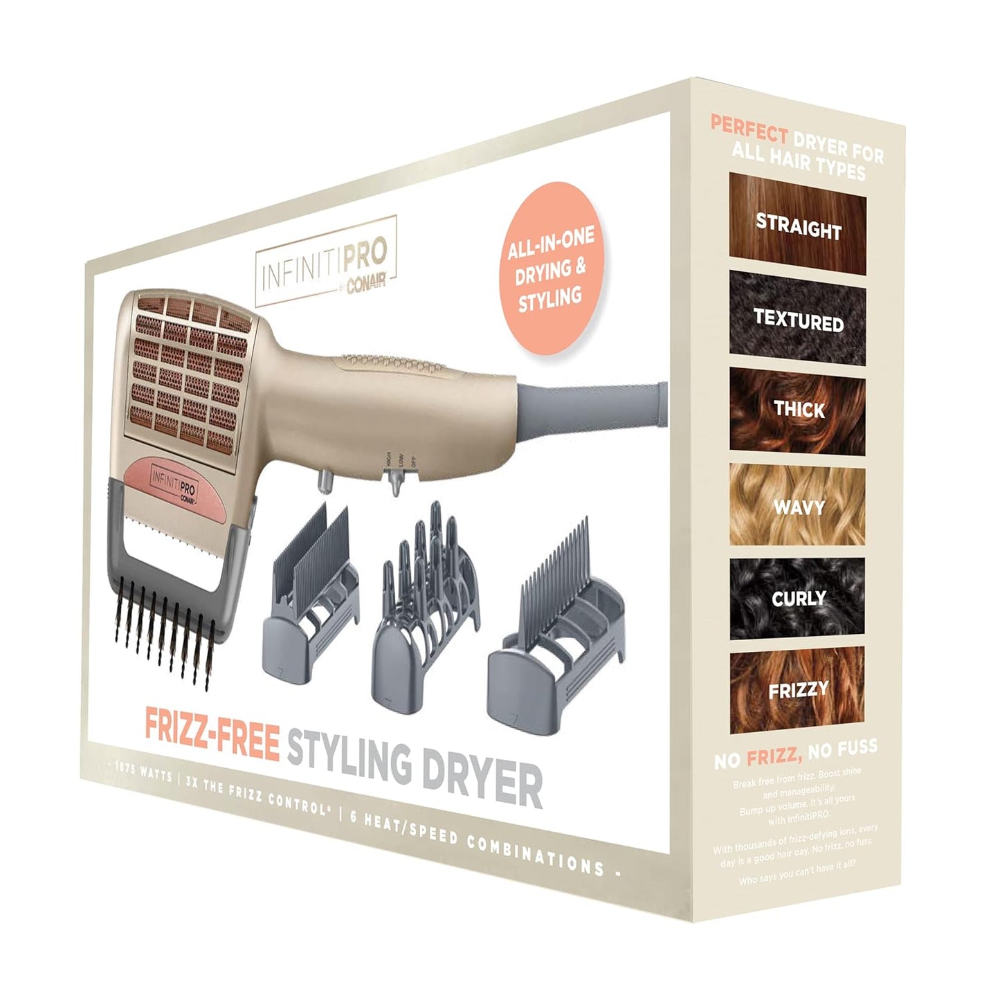 Conair SD12FF InfinitiPRO Frizz-Free Styling Dryer All-In-One 1875W