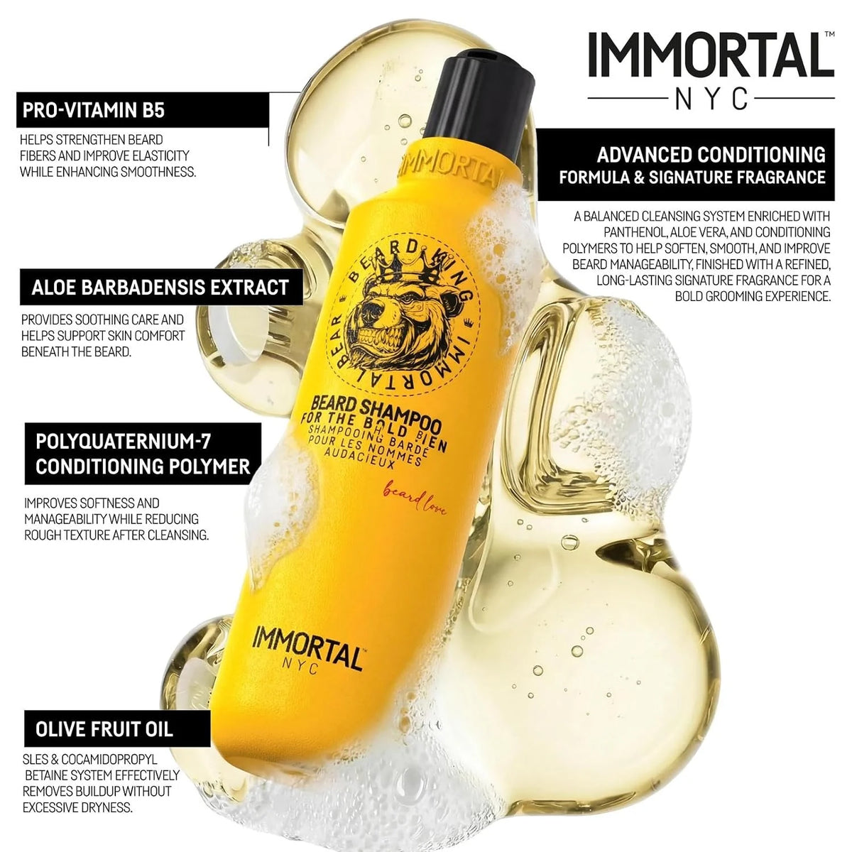 Immortal NYC Beard Shampoo 8.45 Fl Oz