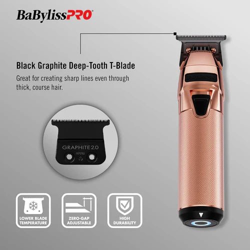 BaBylissPRO FX799RG RoseFX FXOne All-Metal Interchangeable-Battery Trimmer