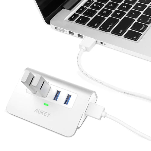 Aukey CB-H5 4-Port USB 3.0 Hub Aluminum Compact & Portable