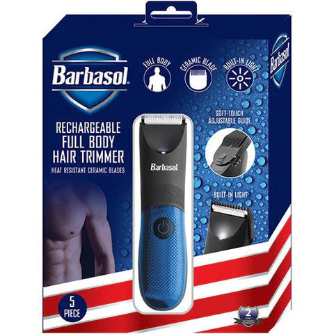 Barbasol 5 Piece Body Hair Trimmer, Battery Powered, Ceramic