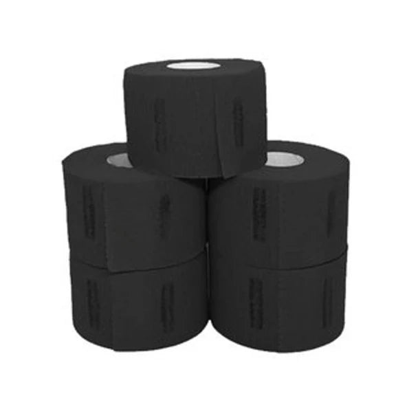 Black Ice Pro Wrap Neck Strip Paper 5 Rolls (100pc/1 Roll) - Black
