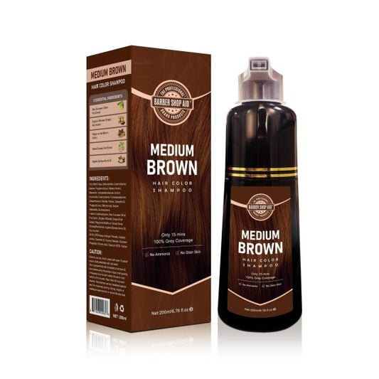 Barber Shop Aid Hair Color Shampoo Medium Brown 6.7fl oz