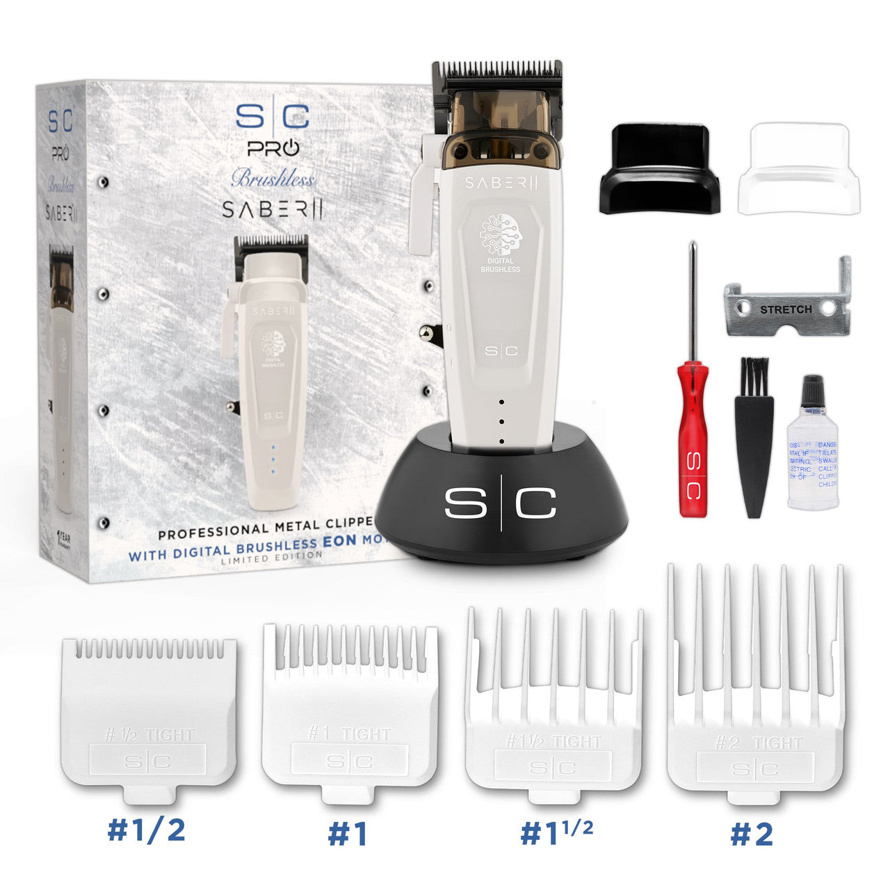 StyleCraft SC619W Saber 2 White Cordless Clipper Limited Edition Ghost