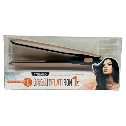 StellaPro Advanced Ion Technology Rose Gold Flat Iron 1" 8ft Cord 430F