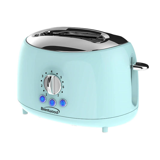 Brentwood TS-270BL Cool Touch 2-Slice Extra Wide Slot Retro Toaster Blue 120V