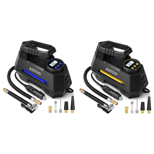 AstroAI CZK-3631 100PSI Portable Air Compressor LED Flashlight Car Air Pump Blue or Yellow