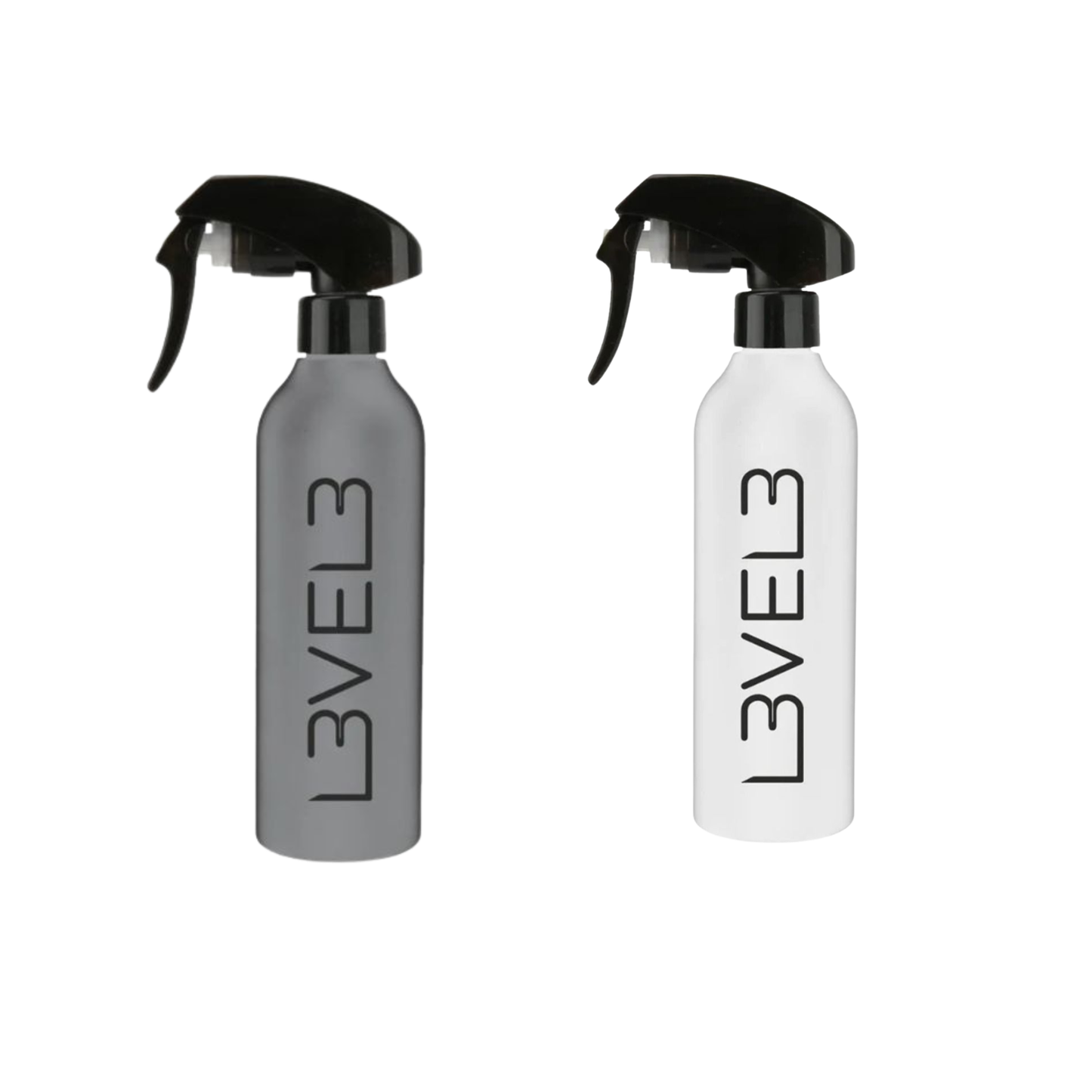 LEVEL 3 Rubberized Spray Bottle Fine Mist for Barbers 8oz (White/Gray)