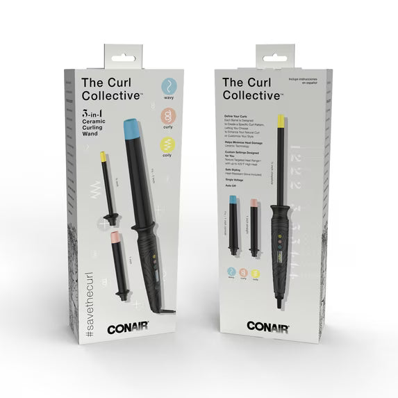 Conair NPTCCC01 The Curl Collective 3-in-1 Curling Wand