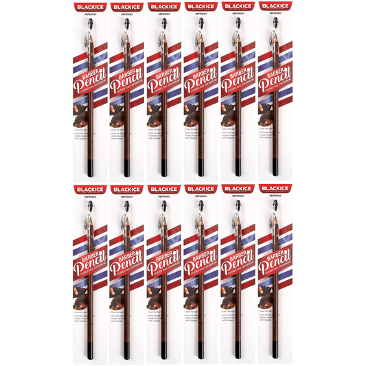 Black Ice Barber Pencil Edge Brown Colored Tool For Hairline 12-Pack
