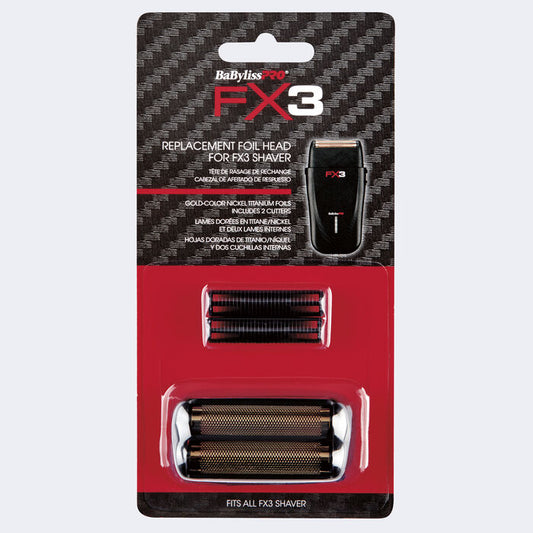 BaByliss PRO FXX3RFB Replacement Foil Head For FX3 Shaver Includes 2 Cutters