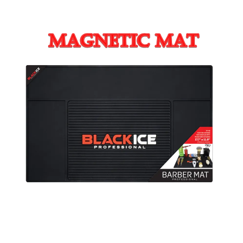 Black Ice Professional Barber Station Magnetic Mat 17.7" x 11.8"