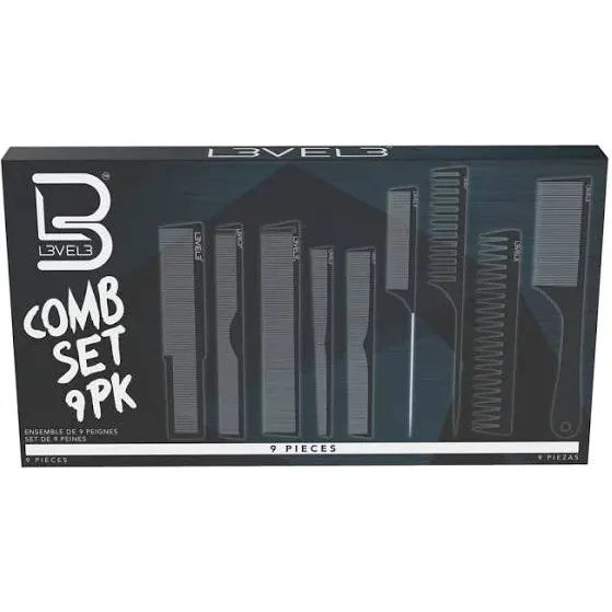 Level 3 #CFC016 Hair Comb Set 9 Pack