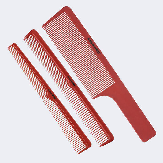 BaBylissPRO BCOMBSET3 Set of 3 Barber Combs 9" Clipper 7.5" Cutting 7.25" Taper