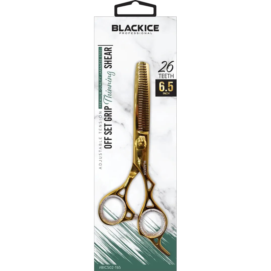 Black Ice Adjustable Tension Stainless steel OFF Set Grip Shears Gold/Black