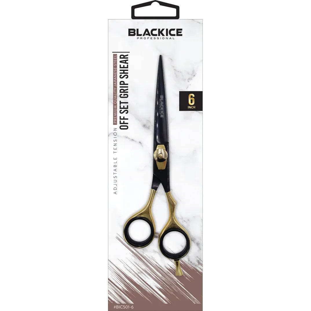 Black Ice Adjustable Tension Stainless steel OFF Set Grip Shears Gold/Black
