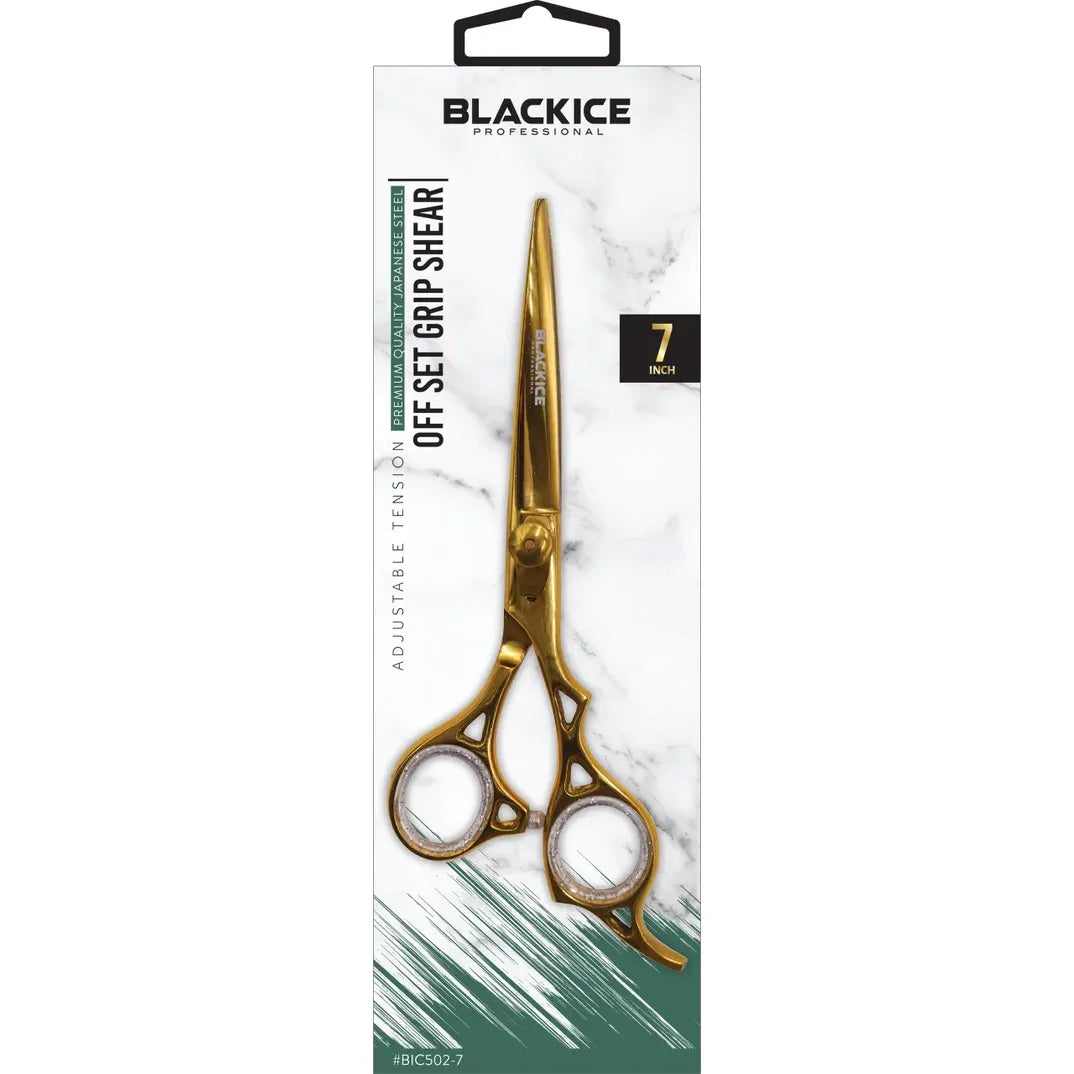Black Ice Adjustable Tension Stainless steel OFF Set Grip Shears Gold/Black