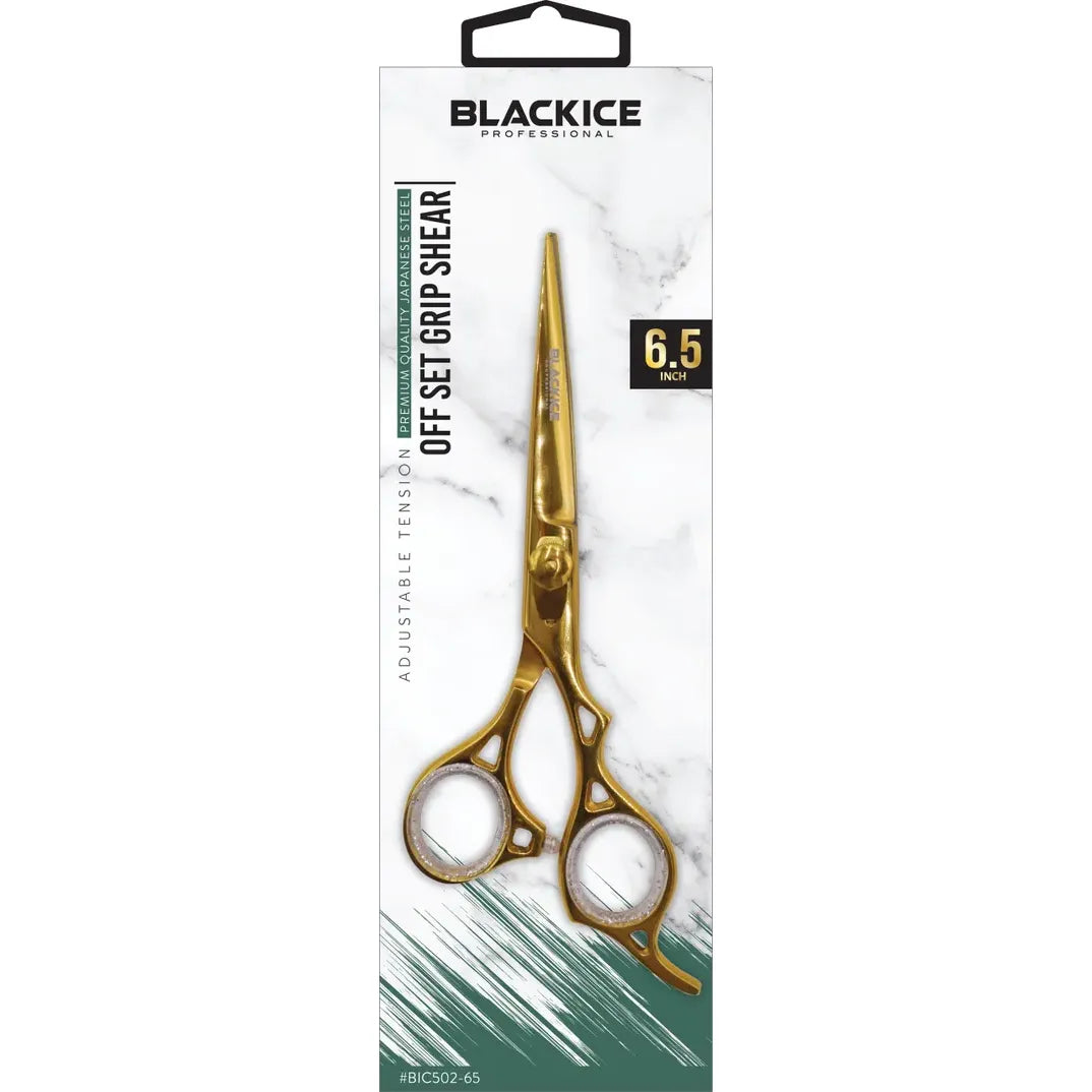 Black Ice Adjustable Tension Stainless steel OFF Set Grip Shears Gold/Black