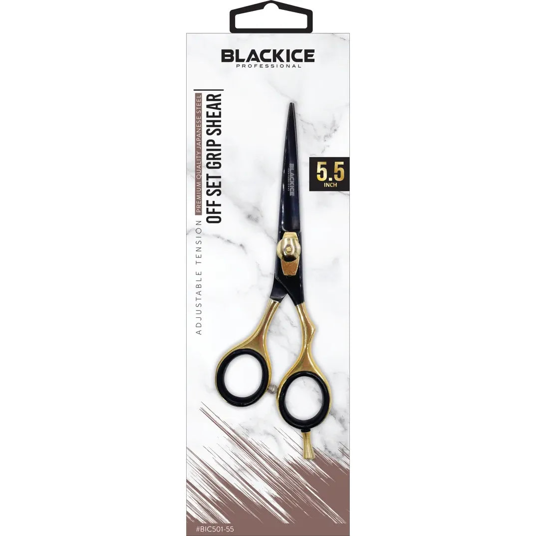 Black Ice Adjustable Tension Stainless steel OFF Set Grip Shears Gold/Black
