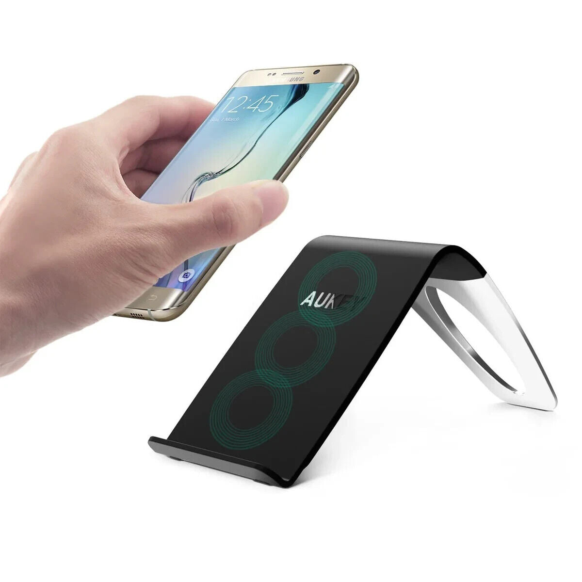 Aukey LC-C1 10W Wireless Fast Charging Stand w/ 3 High Performance Coils