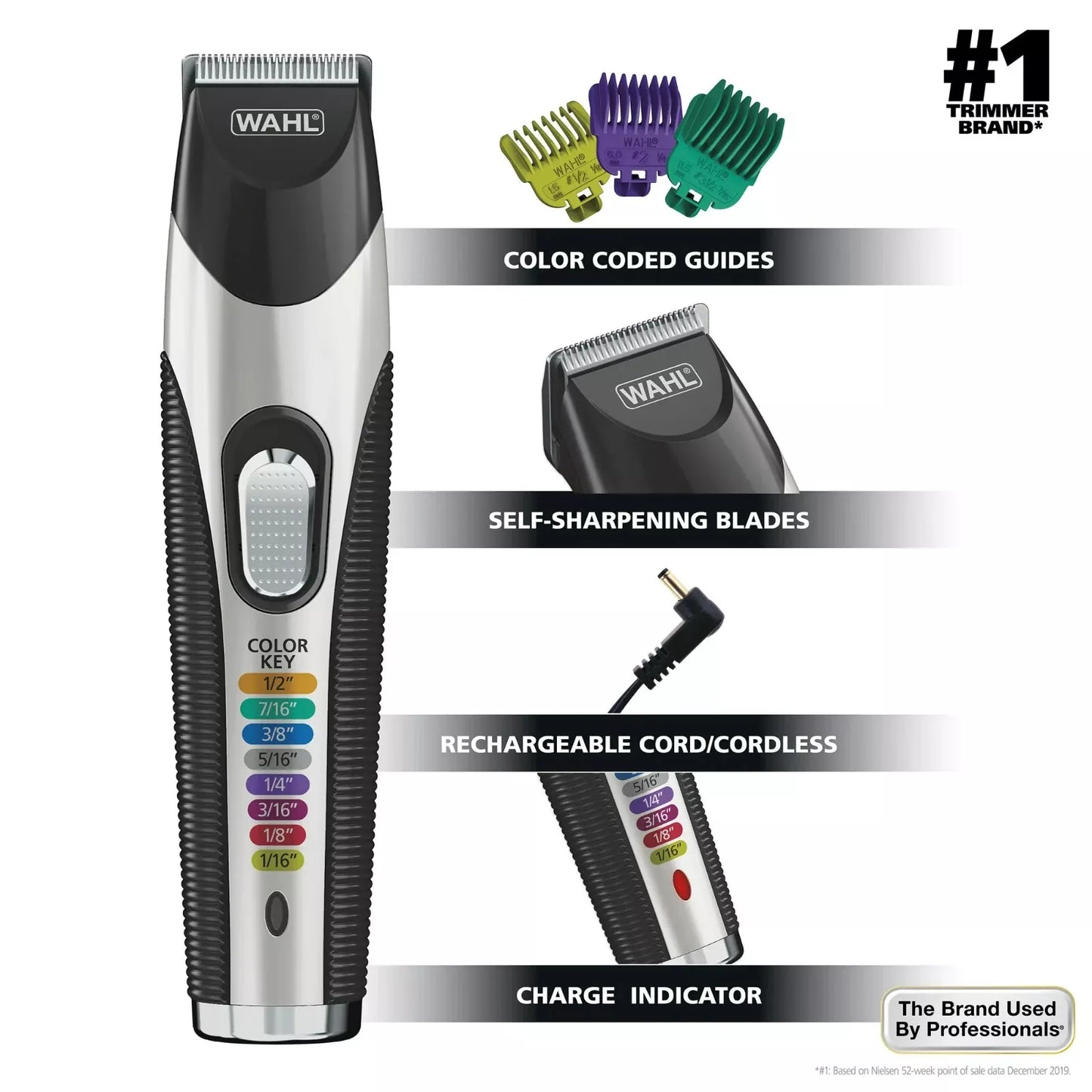 Wahl 9891-108 Color Pro Cord/Cordless Rechargeable Beard Trimmer