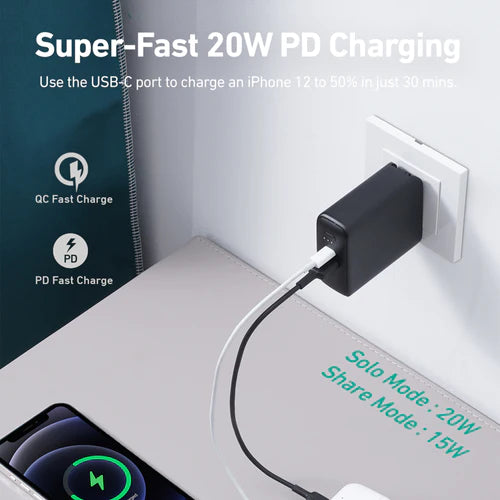 Aukey PA-PD20 PowerDuo 5K Fast Charging Portable & Wall Charger