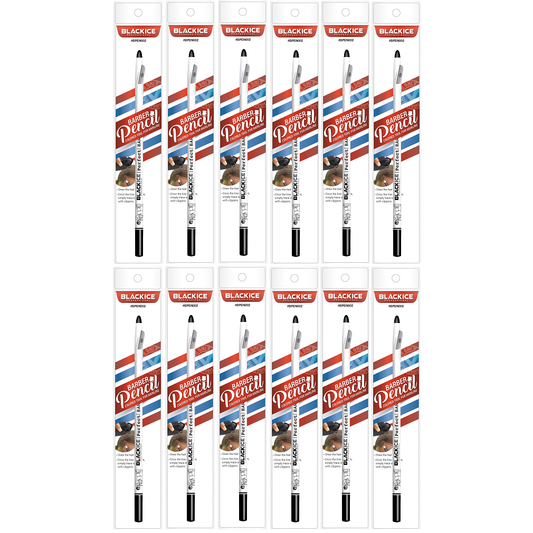 Black Ice Barber Pencil Edge White Colored Tool For Hairline 12-Pack