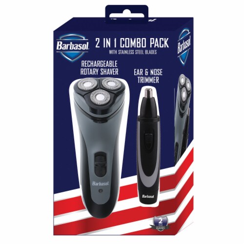 Barbasol 2in1 Combo Pack Rechargeable Rotary Shiver + Ear & Nose Trimmer