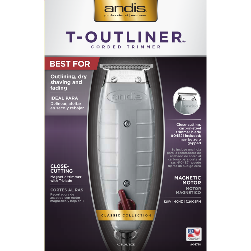 Andis #04710 Corded Trimmer T-Outliner T-Blade Trimmer