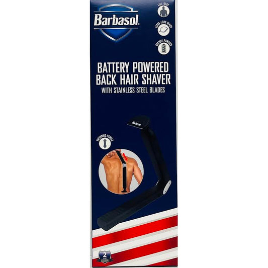 Barbasol CBTI-8007-BLK Battery Powered Back Hair Shaver w/ Stainless Steel Blade