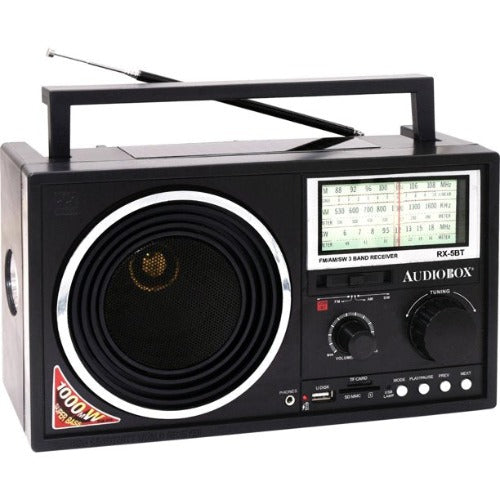 Audiobox RX-5BT Portable 3-Band Bluetooth/Solar Radio