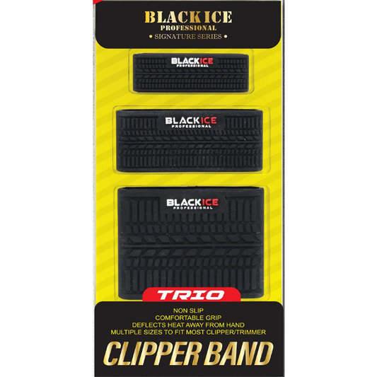Black Ice Professional Clipper Band Trio Set Non Slip Comfortable Grip