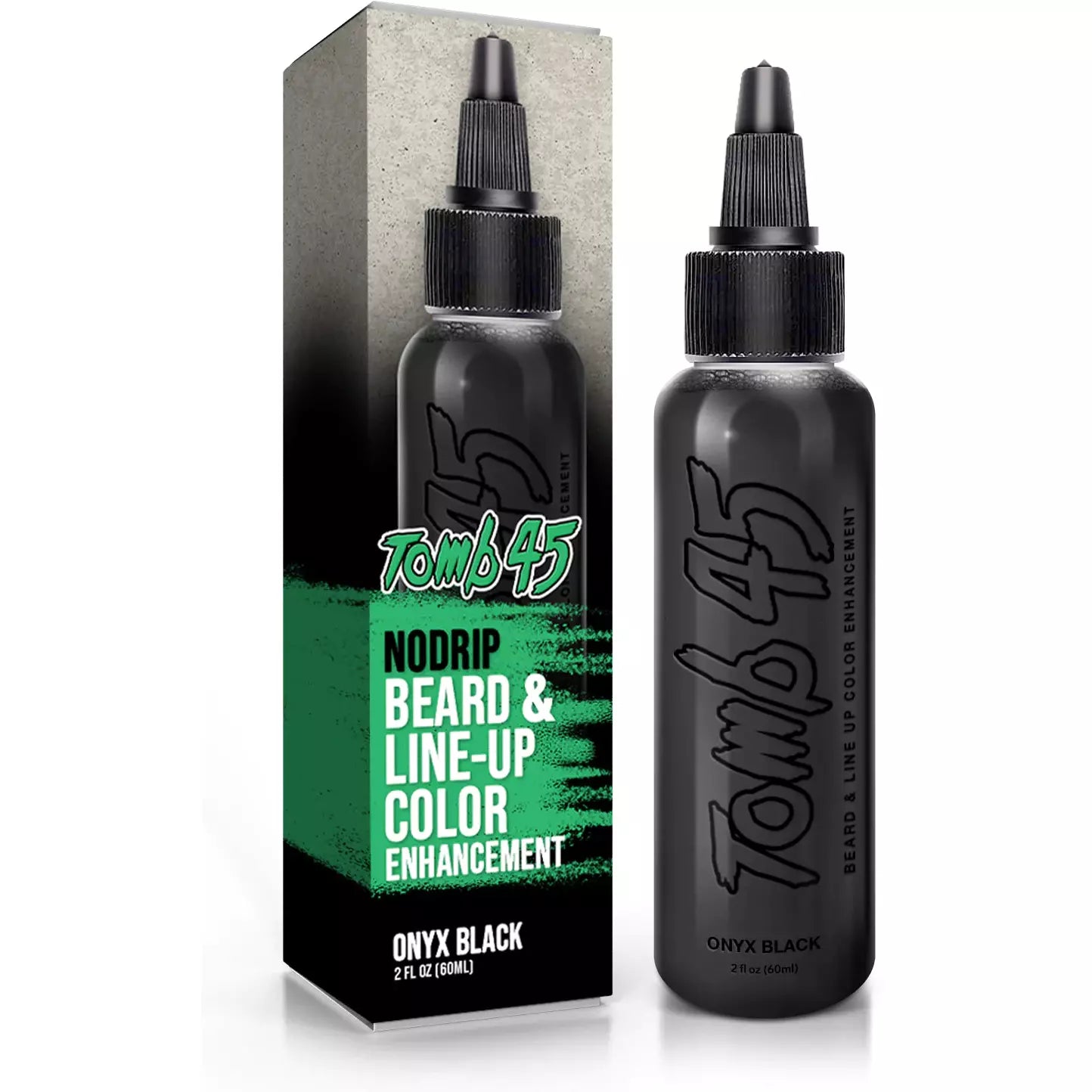 Tomb45 No Drip Beard & Line-Up Color Enhancement Onyx Black & Brown/Black 2fl oz