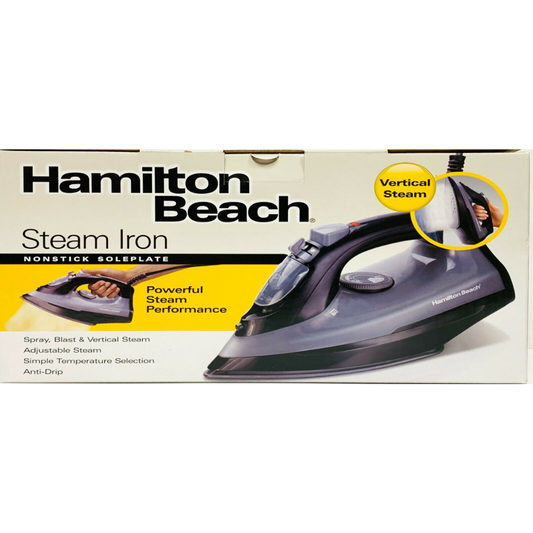 Hamilton Beach Steam Iron 14105 Nonstick Soleplate Anti-Drip Vertical Steam