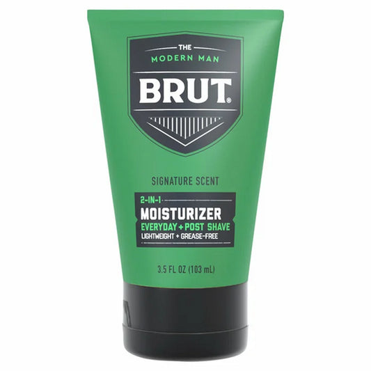 Brut Signature Scent 2in1 Moisturizer Everyday Post Shave Grease Free 3.5oz ea