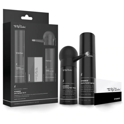 The Rich Barber N'hance™ Pro Barber Kit II - 4-in-1 Hair Building Fibers, Hold Spray & Application Set