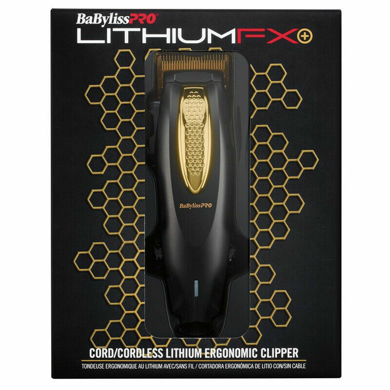 BaByliss PRO FX673N LithiumFX+ Cordless Lithium Ergonomic Black & Gold Clipper