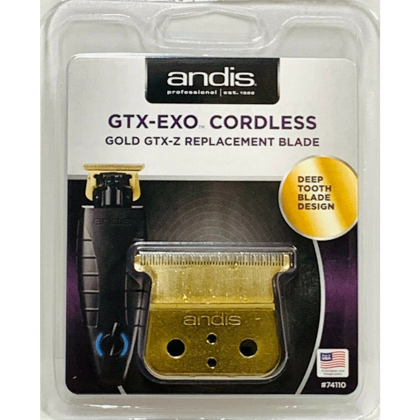 Andis 74110 GTX-EXO Cordless Gold GTX-Z Replacement Blade Fits Model ORL-S