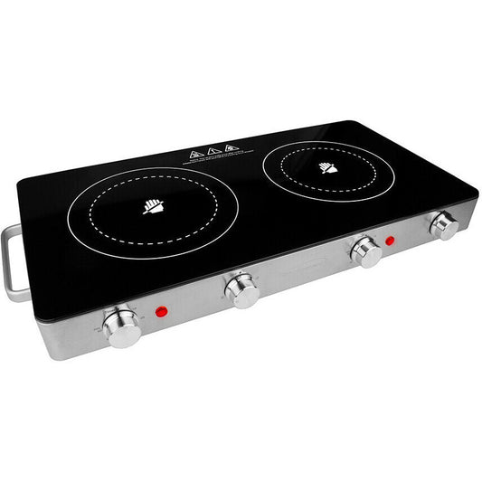 Brentwood TS-382 Double Infrared Electric Countertop Burner with Timer 120V