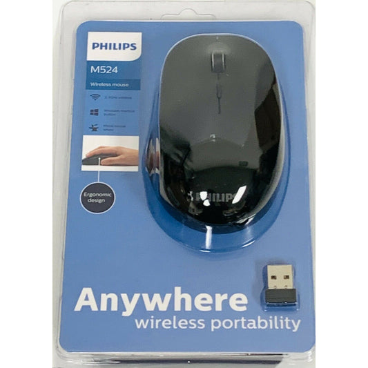 Philips SPK7524 USB Wireless Computer Mouse for PC Laptop Desktop Computers M524