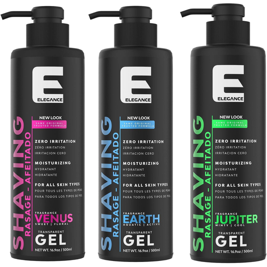 Elegance Shaving Transparent Gel Moisturizing 16.9 OZ. Earth, Venus, or Jupiter