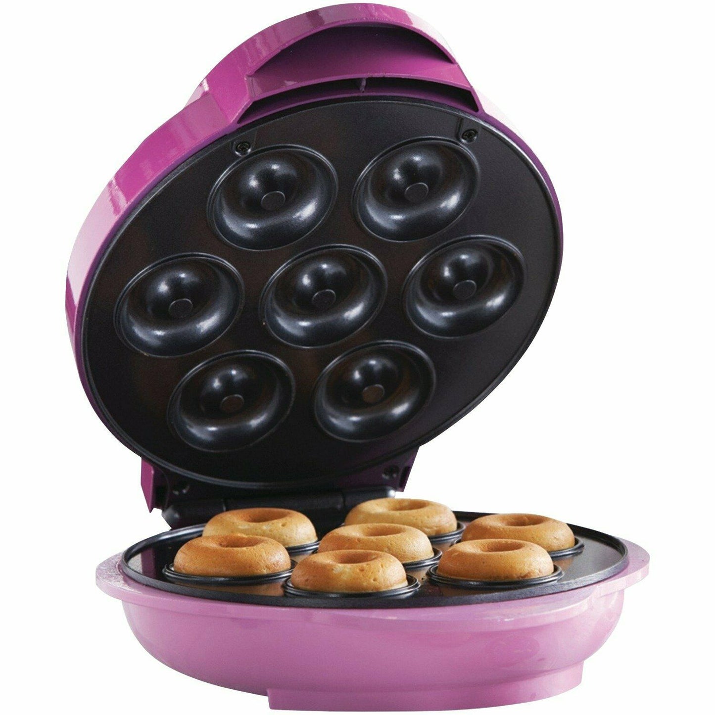Brentwood TS-250 1000W Non-Stick Mini Donut Maker Machine 7 Donuts Pink 120V