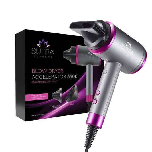 SB2 by Sutra Hair Blow Dryer Grey/Pink Accelerator 3500 45% Faster Dry-Time