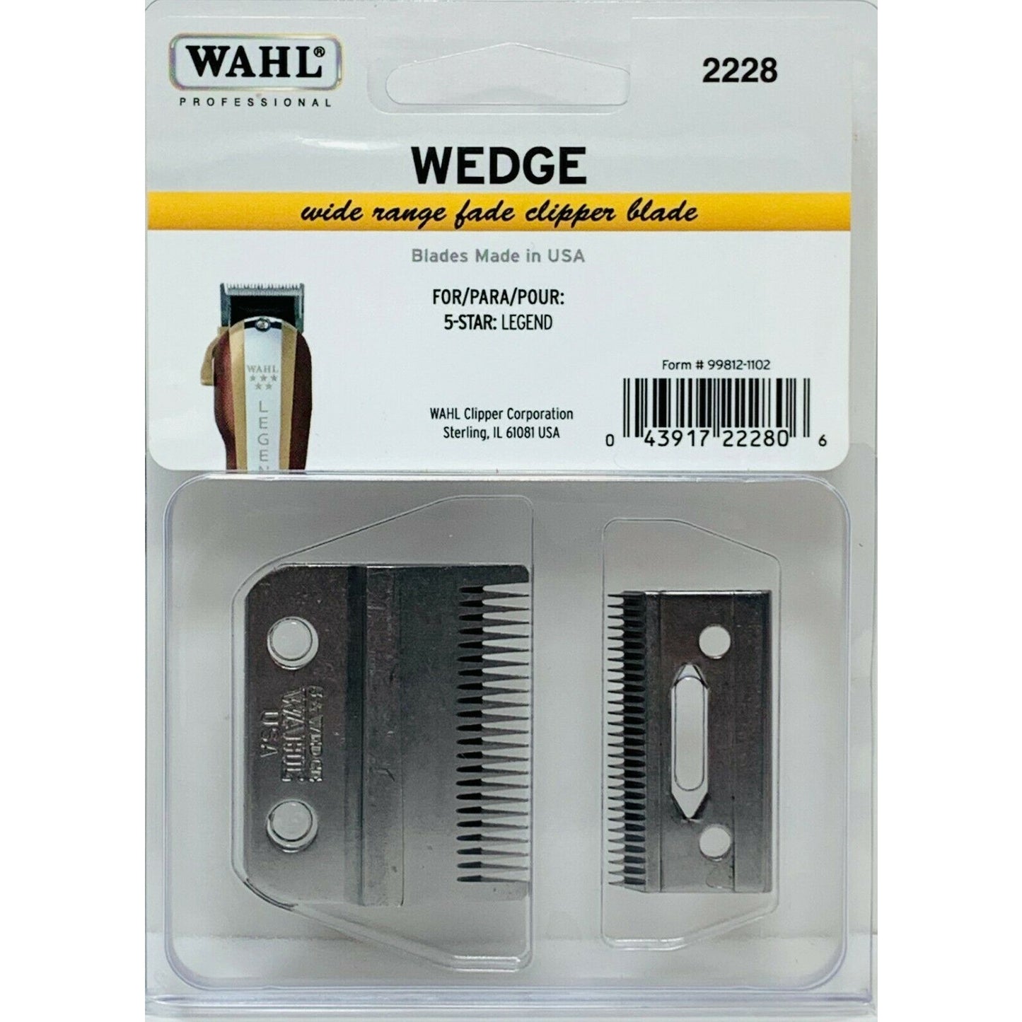 Wahl 2228 Wedge Wide Range Fade Replacement Clipper Blade For 5-Star Legend